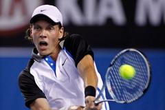 Tomáš Berdych během utkání s Argentincem Monacem