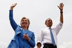 Clintonová a Obama v Unity