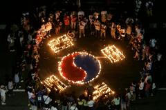 Jihokorejská vlajka ze svíček