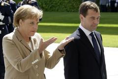 Merkelová Medveděv Rusko Německo