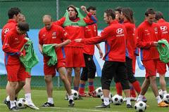 Druhý trénink fotbalistů v Seefeldu
