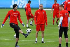 Trénink fotbalistů v Seefeldu