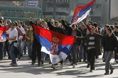 Srbsko Bělehrad demonstrace Kosovo