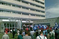 Demonstrace odborářů Siemens