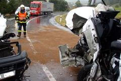 Nehoda, dodávka, mikrobus