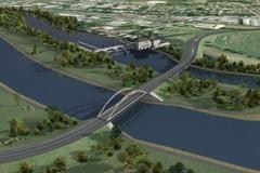 Vizualizace plavebního kanálu na Labi u Přelouče