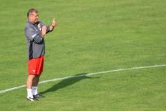 Trénink fotbalové reprezentace v Kunicích