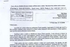 První strana strana dopisu, který dostali poslanci. ČT tvrdí, že jde o podvrh