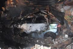 Výbuch garáže v Rokycanech