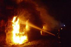 Požár stohu u Nepolis