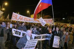 Demonstrace na Národní třídě