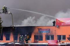 Požár tržnice v Libuši