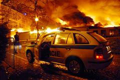 Požár levého křídla Průmyslového paláce