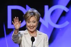 Hillary Clintonová na sjezdu Demokratické strany