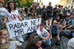 Demonstrace proti radaru