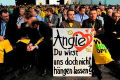 Návštěva Angely Merkelové v centrále Opelu v Ruesselsheimu