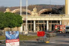 Průmyslový palác na pražském Výstavišti shořel
