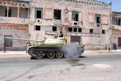 Tank mírových jednotek AU v Mogadišu