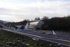 Požár kamionu u Starého Jičína