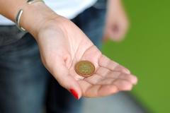 Mince v ruce - peníze