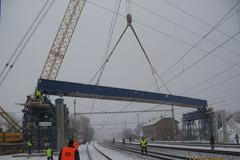 Stavba mostu ve Studénce