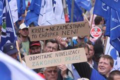 Demonstrace odborů v Praze