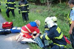 U Luhačovic se čelně srazila dvě auta