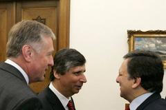 Topolánek, Fischer a Barroso v Kramářově vile