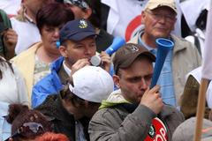 Demonstrace odborů v Praze