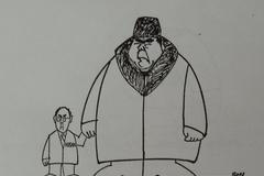 Brežněv a Husák na karikatuře