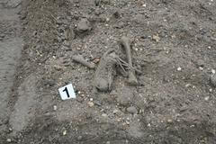 Teniska s lidskou kostí