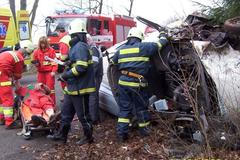 Nehoda dodávky a traktoru