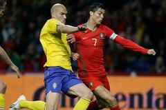 Cristiano Ronaldo při zápase proti Švédsku