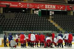 Trénink českých hokejistů