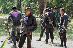 Thajští vojáci na hranici s Kambodžou