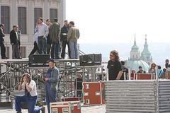 Hradčanské náměstí dva dny před Obamovou návštěvou