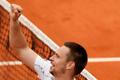 Robin Söderling po životní výhře v Roland Garros nad Rafaelem Nadalem.