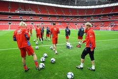 Wembley - trénink českých fotbalistů