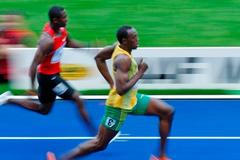 Usain Bolt v rozbězích na MS v Berlíně