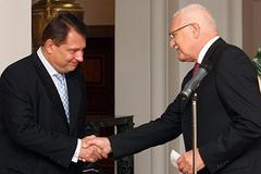 Klaus přijal Paroubka na Hradě