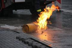 Na křižovatce ve Zlíně hořela propanbutanová lahev