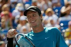 Tomáš Berdych se raduje z vítězství