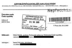 Melčákova stížnost - strana 1