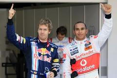 Sebastian Vettel a Lewis Hamilton
