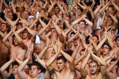 Fanoušci Rapidu na půdě Celtiku