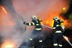 Požár na vlakovém nádraží Bubny