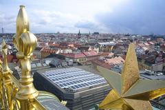 Sluneční elektrárna na střeše provozní budovy Národního divadla