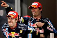 Mark Webber a Sebastian Vettel slaví dvojí triumf v Abú Zabí