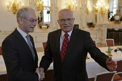 Herman van Rompuy před schůzkou s prezidentem Václavem Klausem