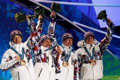 Bronzová radost ze štafety: Bauer, Koukal, Jakš, Magal